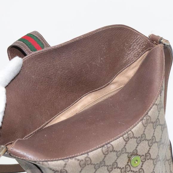 GUCCI GG Supreme Web Sherry Line Shoulder Bag PVC Beige 904 02 081 Auth 96199 - Picture 9 of 16